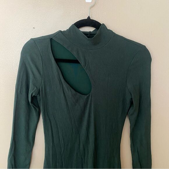Remi x Revolve Lori dress midi cut out stretch knit Forrest green NWT Sz XS - Picture 8 of 11